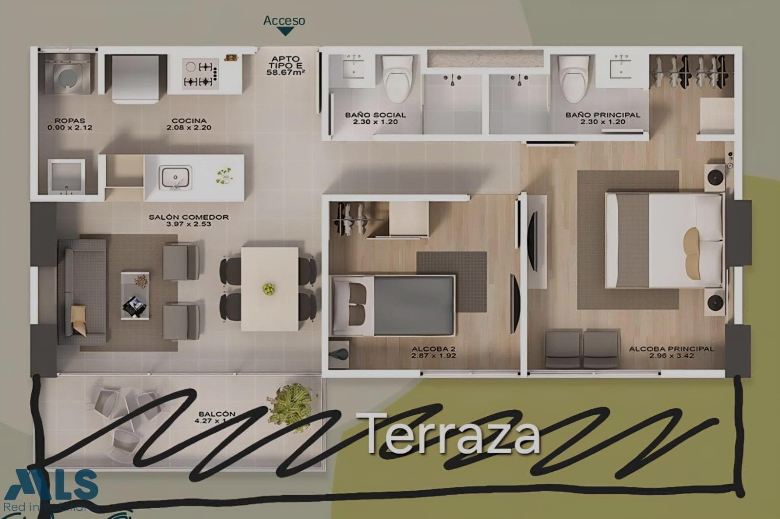 Apartamento en venta en Ancón, Aburra Sur, Sabaneta — foto 1 de 11
