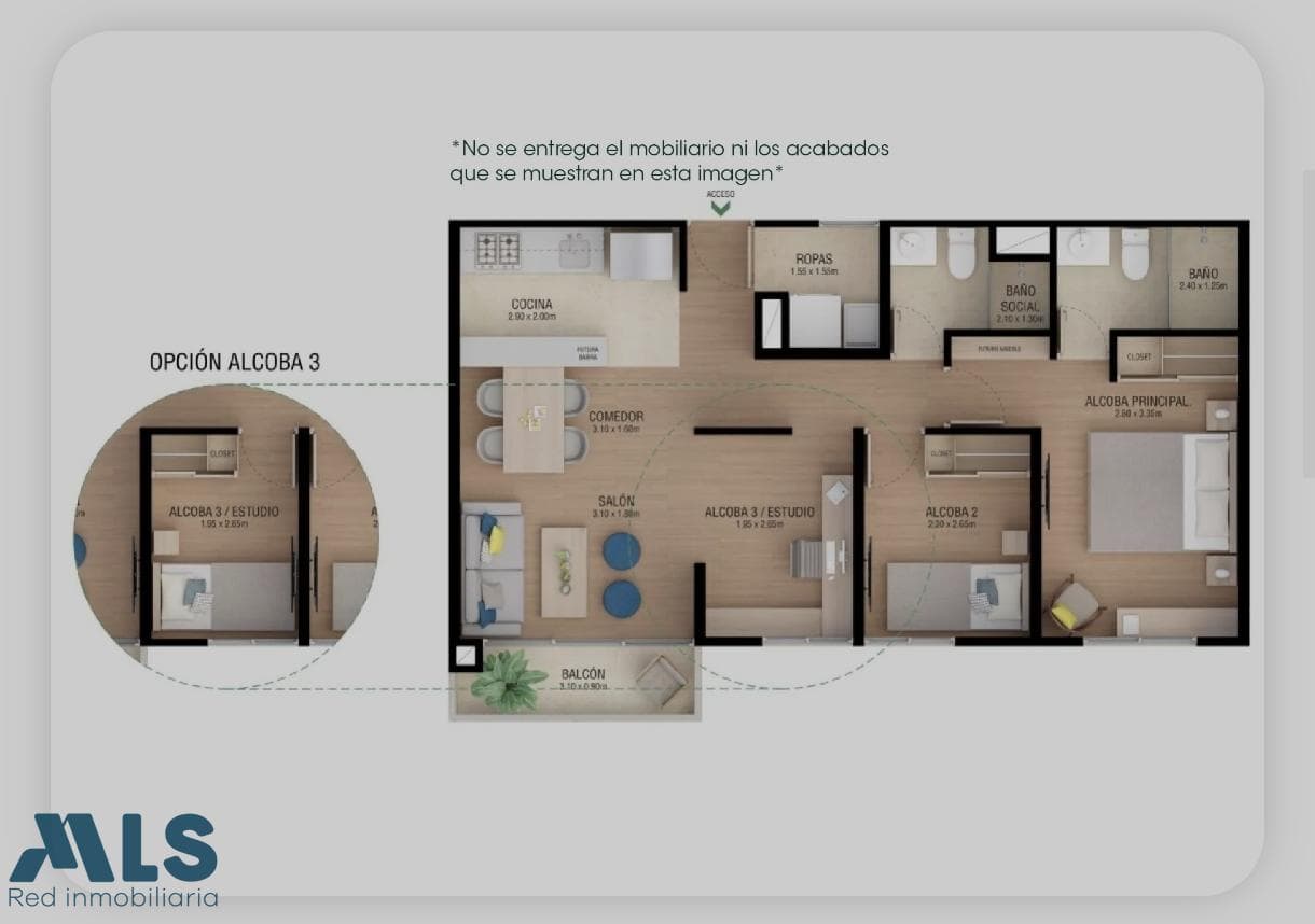 Apartamento en venta en Loma de San Jose, Aburra Sur, Sabaneta — foto 1 de 8